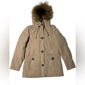 Gerry Weber Beige Ski Jacket with Faux Fur Hood